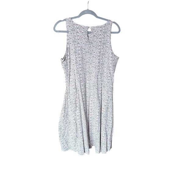 Pact organic cotton fit and flare white pink green micro leopard print dress XL - Picture 2 of 6